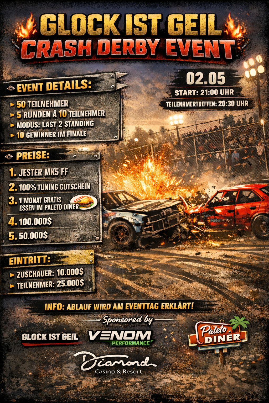 Glock ist Geil Crash Derby Event